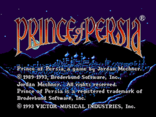 Prince of Persia title screen for Sega CD